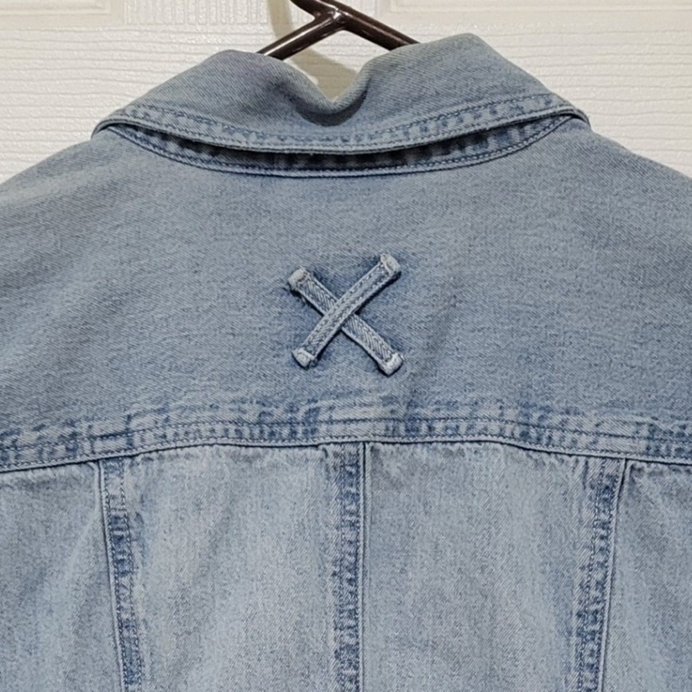 Sonoma Jean Company Light Wash Denim Short Sleeve Button Up Shirt Vintage Style - Picture 5 of 7
